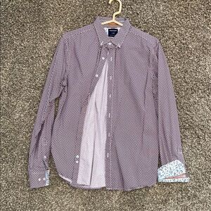 Denim & Flower Purple/Maroon Geometric Button Down Shirt